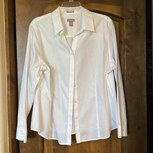 Chicos white button front shirt, size 3 (XL)